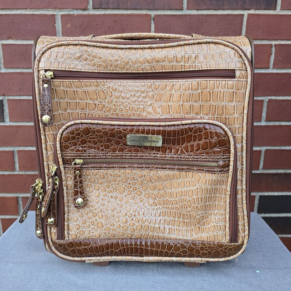Samantha Brown Rolling Carry On Underseater Suitcase 16"x14"x8" Gently Used